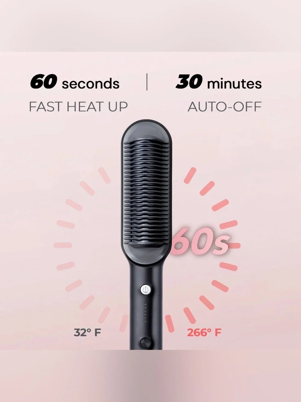 Tymo Pink & Black Hair Straightening Brush - Tymo